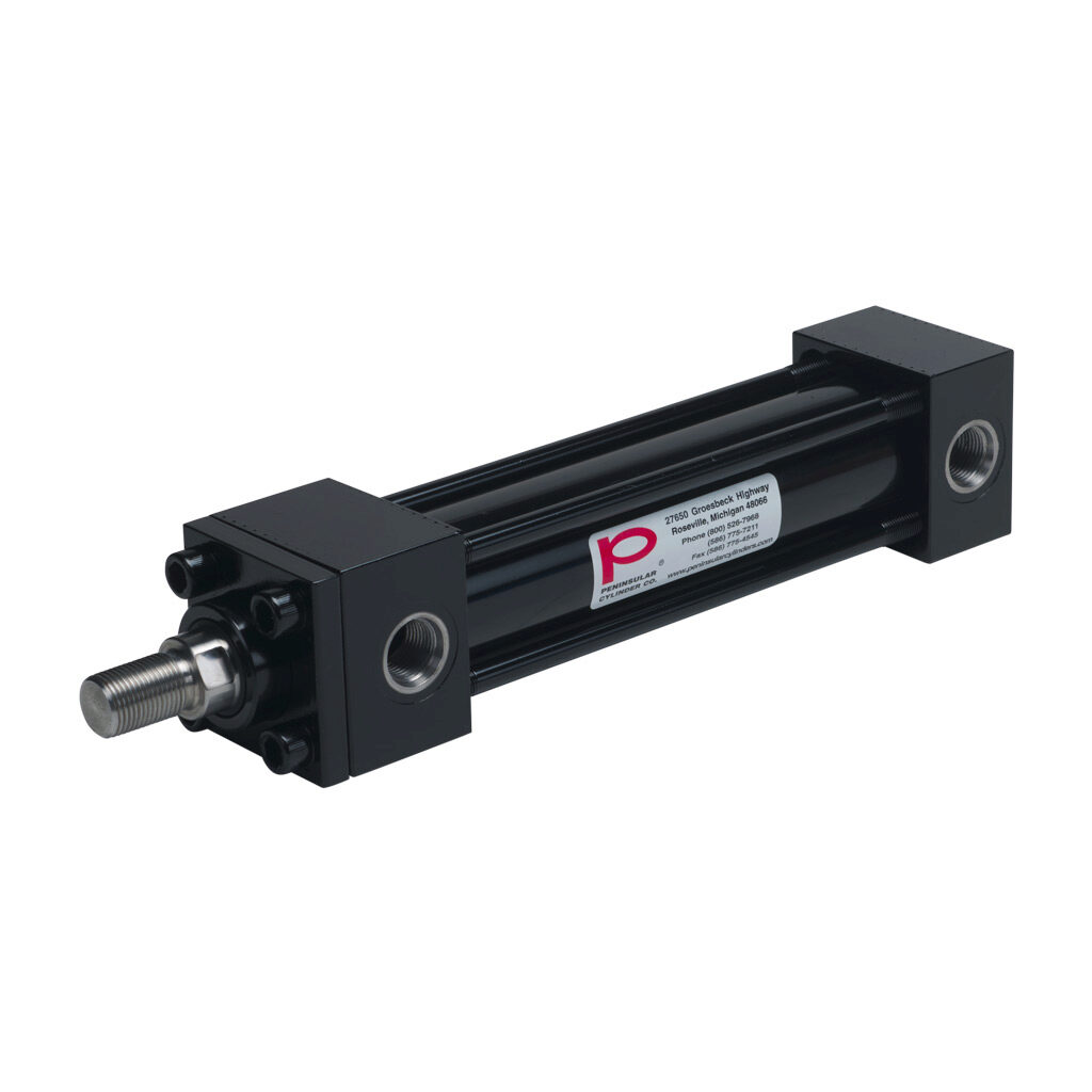 HP16150B6S - Peninsular hydraulic cylinder, NFPA tie rod, 1-1/2in bore, 1in rod diameter, 6in stroke, double acting, tapped end caps mount.
