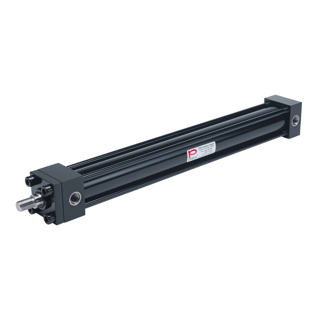 HP16200A20S - Peninsular hydraulic cylinder, NFPA tie rod, 2in bore, 1in rod diameter, 20in stroke, double acting, tapped end caps mount.