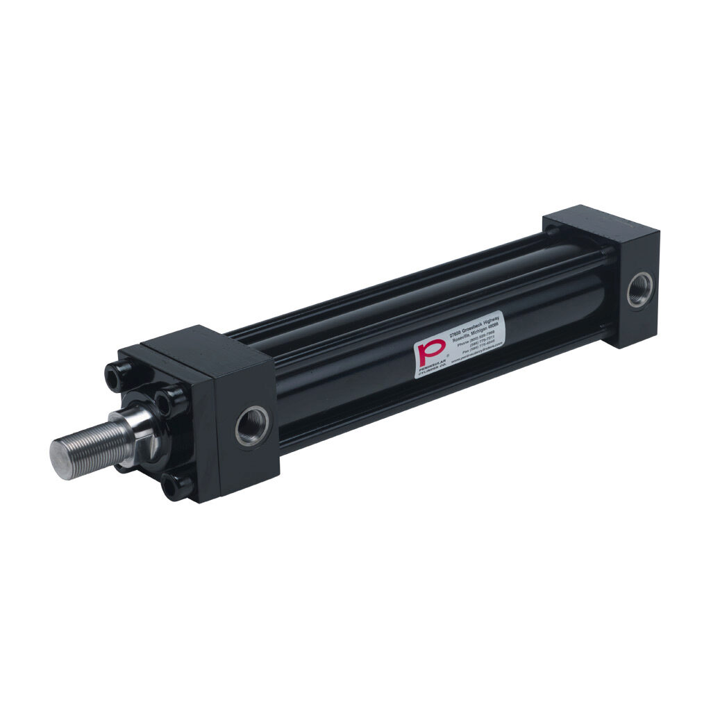 HP16200B10S - Peninsular hydraulic cylinder, NFPA tie rod, 2in bore, 1-3/8in rod diameter, 10in stroke, double acting, tapped end caps mount.