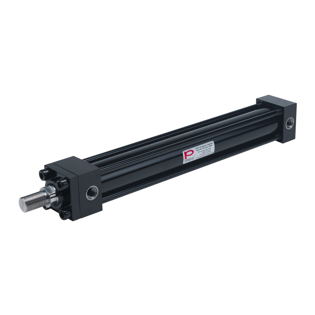 HP16200B16S - Peninsular hydraulic cylinder, NFPA tie rod, 2in bore, 1-3/8in rod diameter, 16in stroke, double acting, tapped end caps mount.