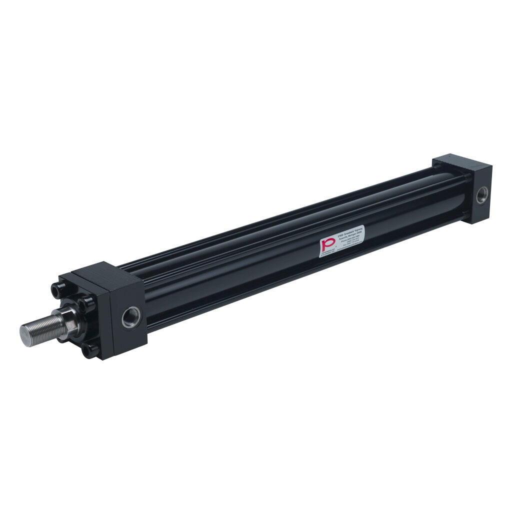 HP16200B20S - Peninsular hydraulic cylinder, NFPA tie rod, 2in bore, 1-3/8in rod diameter, 20in stroke, double acting, tapped end caps mount.