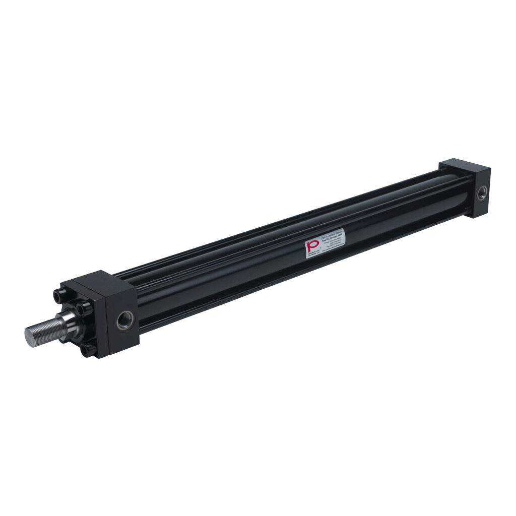 HP16200B24S - Peninsular hydraulic cylinder, NFPA tie rod, 2in bore, 1-3/8in rod diameter, 24in stroke, double acting, tapped end caps mount.