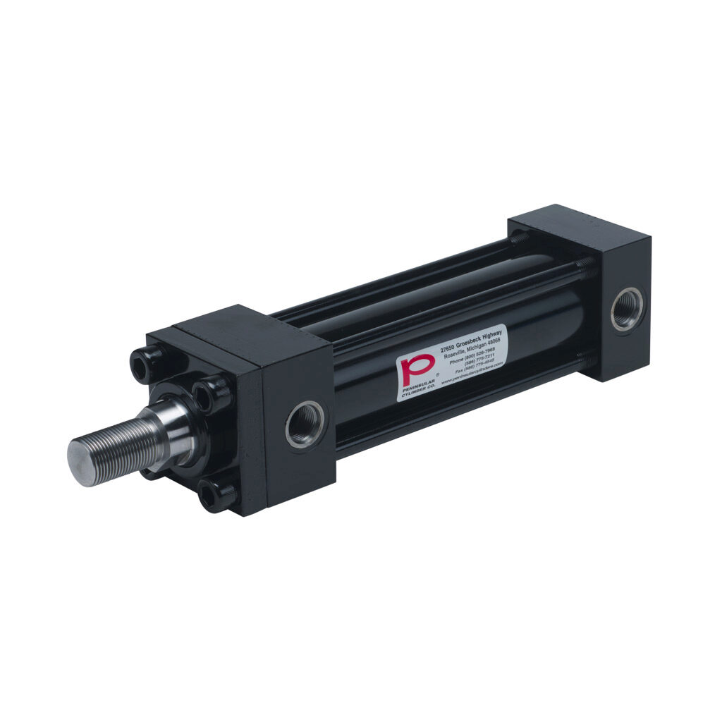 HP16200B6S - Peninsular hydraulic cylinder, NFPA tie rod, 2in bore, 1-3/8in rod diameter, 6in stroke, double acting, tapped end caps mount.