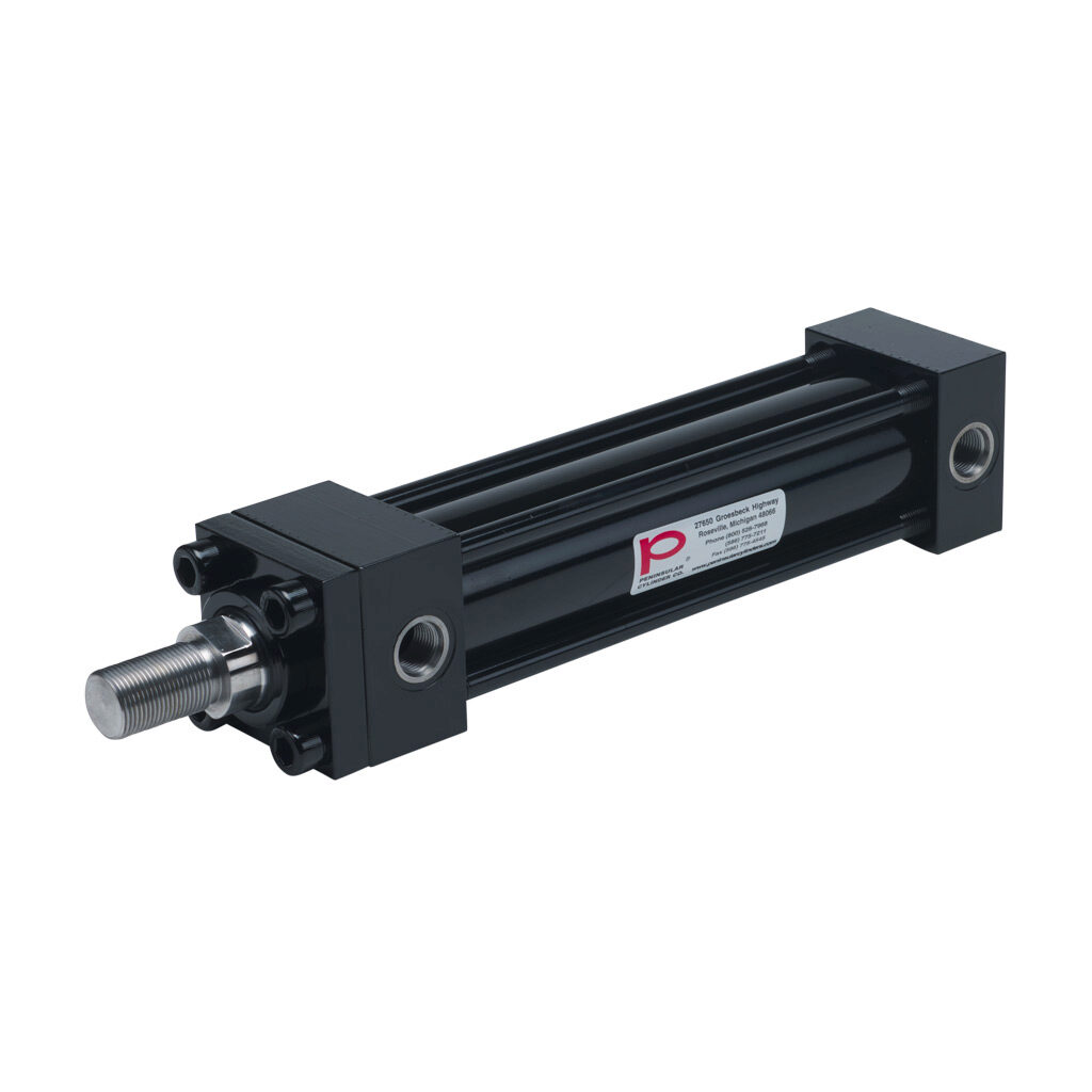 HP16200B8S - Peninsular hydraulic cylinder, NFPA tie rod, 2in bore, 1-3/8in rod diameter, 8in stroke, double acting, tapped end caps mount.