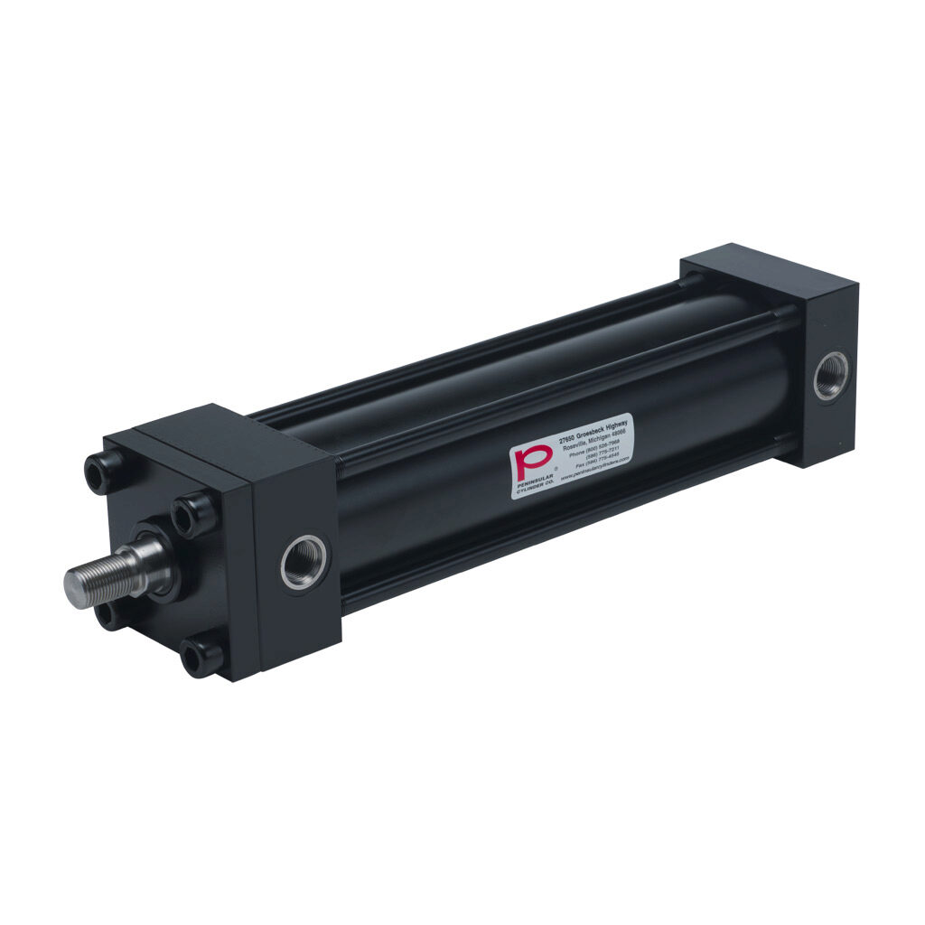 HP16250A10S - Peninsular hydraulic cylinder, NFPA tie rod, 2-1/2in bore, 1in rod diameter, 10in stroke, double acting, tapped end caps mount.