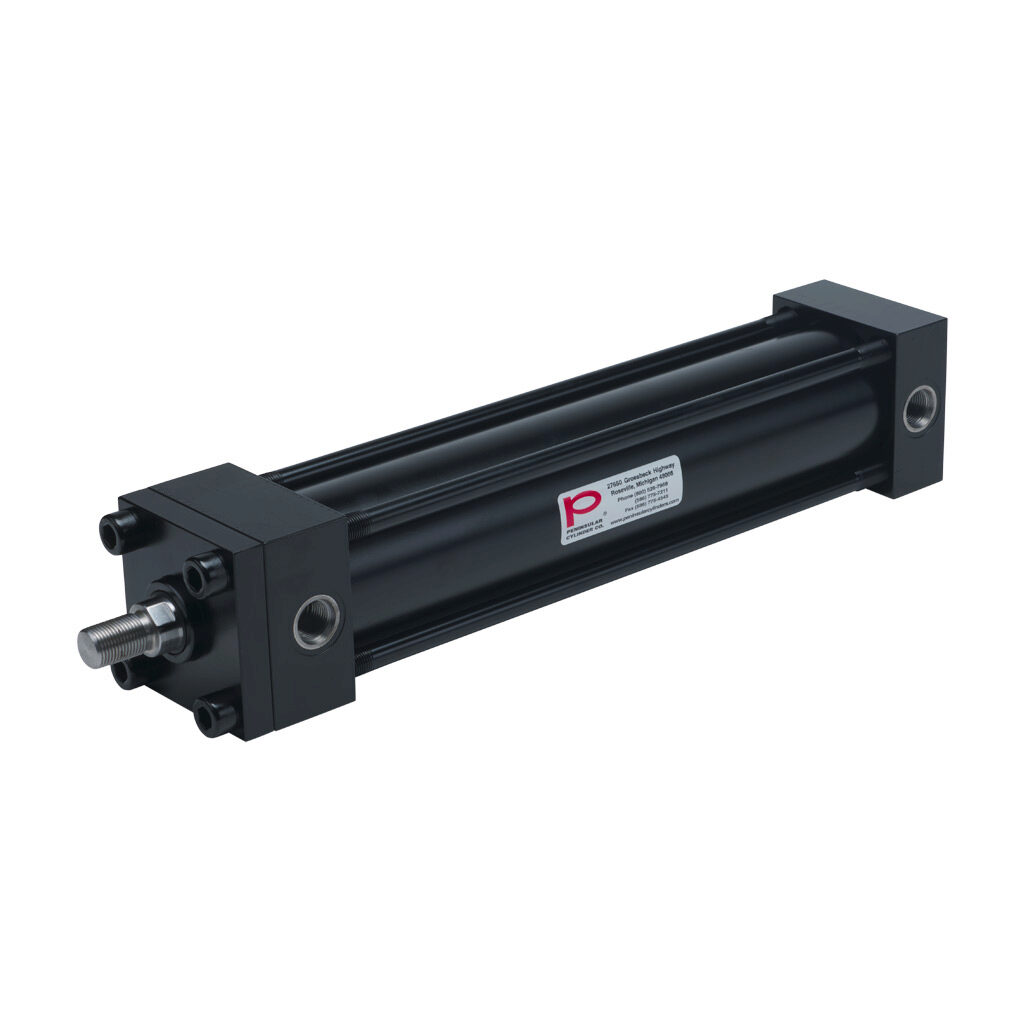 HP16250A12S - Peninsular hydraulic cylinder, NFPA tie rod, 2-1/2in bore, 1in rod diameter, 12in stroke, double acting, tapped end caps mount.