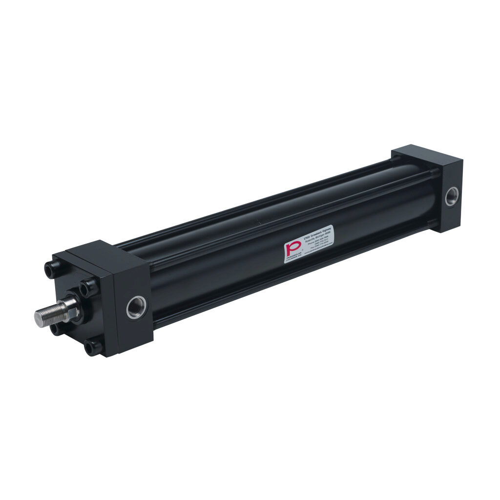 HP16250A16S - Peninsular hydraulic cylinder, NFPA tie rod, 2-1/2in bore, 1in rod diameter, 16in stroke, double acting, tapped end caps mount.