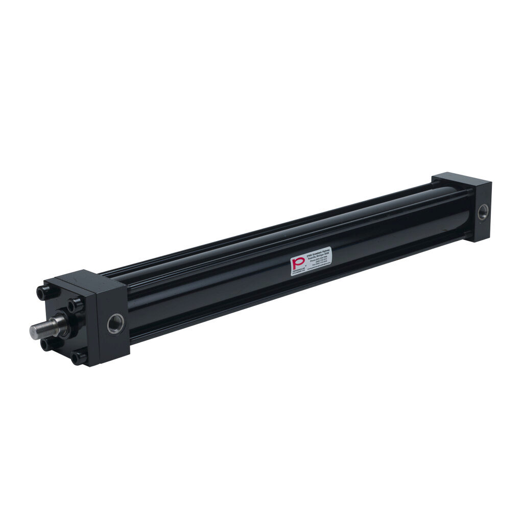 HP16250A24S - Peninsular hydraulic cylinder, NFPA tie rod, 2-1/2in bore, 1in rod diameter, 24in stroke, double acting, tapped end caps mount.