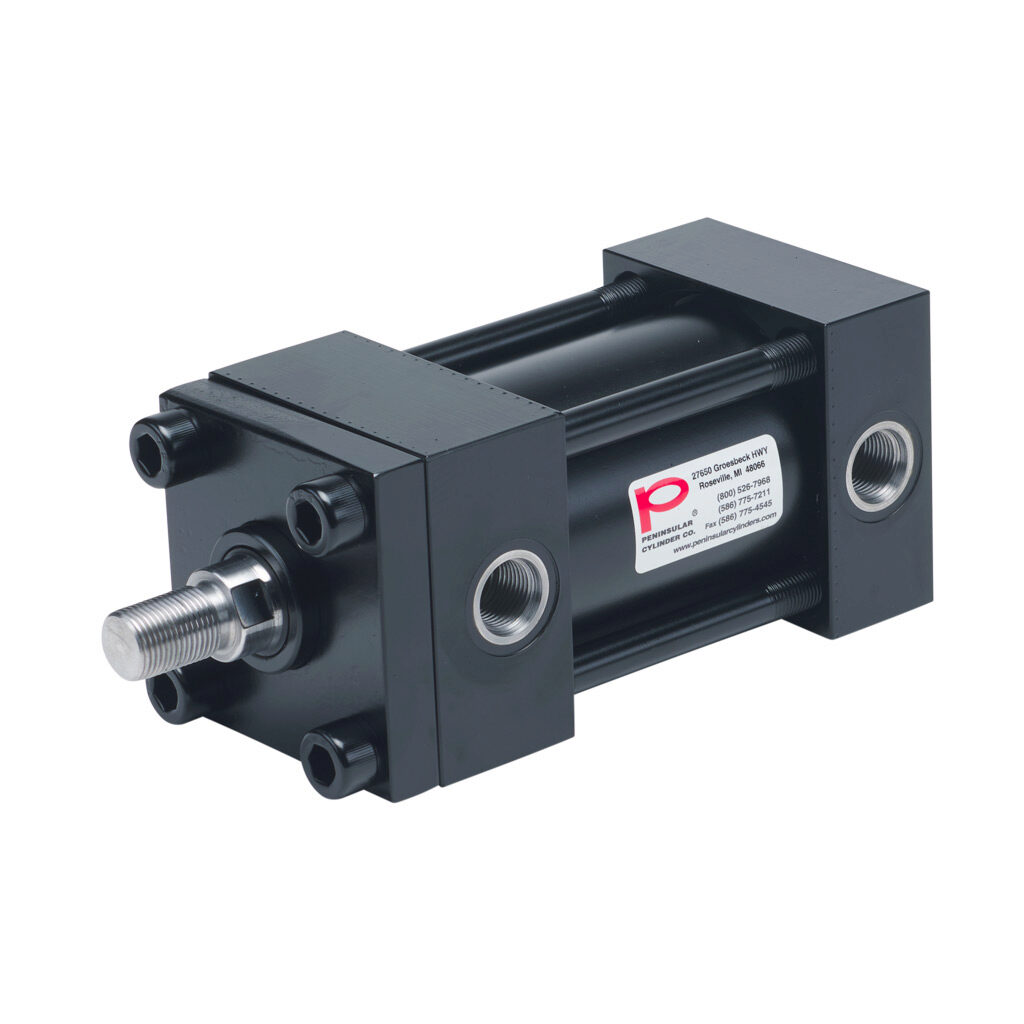 HP16250A2S - Peninsular hydraulic cylinder, NFPA tie rod, 2-1/2in bore, 1in rod diameter, 2in stroke, double acting, tapped end caps mount.
