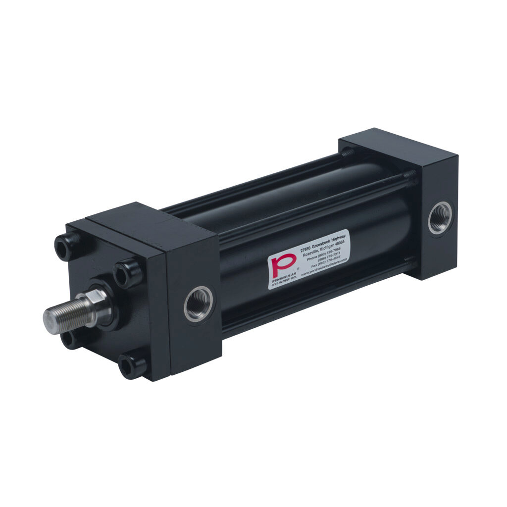 HP16250A6S - Peninsular hydraulic cylinder, NFPA tie rod, 2-1/2in bore, 1in rod diameter, 6in stroke, double acting, tapped end caps mount.