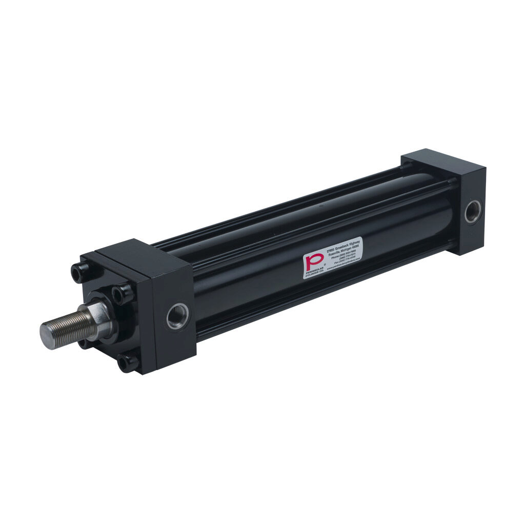 HP16250B12S - Peninsular hydraulic cylinder, NFPA tie rod, 2-1/2in bore, 1-3/8in rod diameter, 12in stroke, double acting, tapped end caps mount.