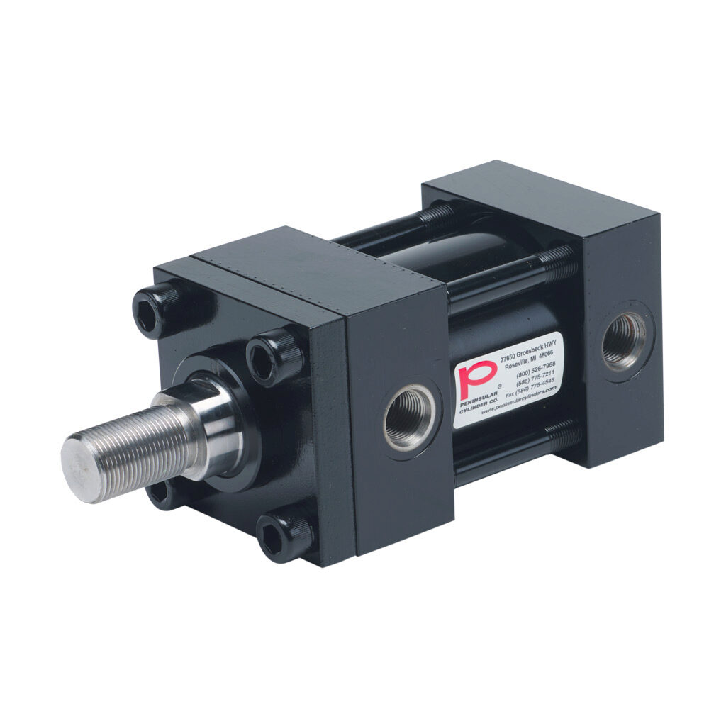 HP16250B1S - Peninsular hydraulic cylinder, NFPA tie rod, 2-1/2in bore, 1-3/8in rod diameter, 1in stroke, double acting, tapped end caps mount.