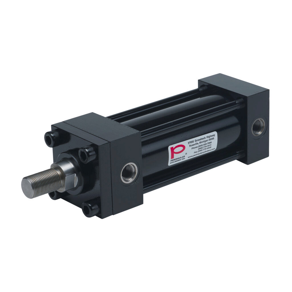 HP16250B5S - Peninsular hydraulic cylinder, NFPA tie rod, 2-1/2in bore, 1-3/8in rod diameter, 5in stroke, double acting, tapped end caps mount.