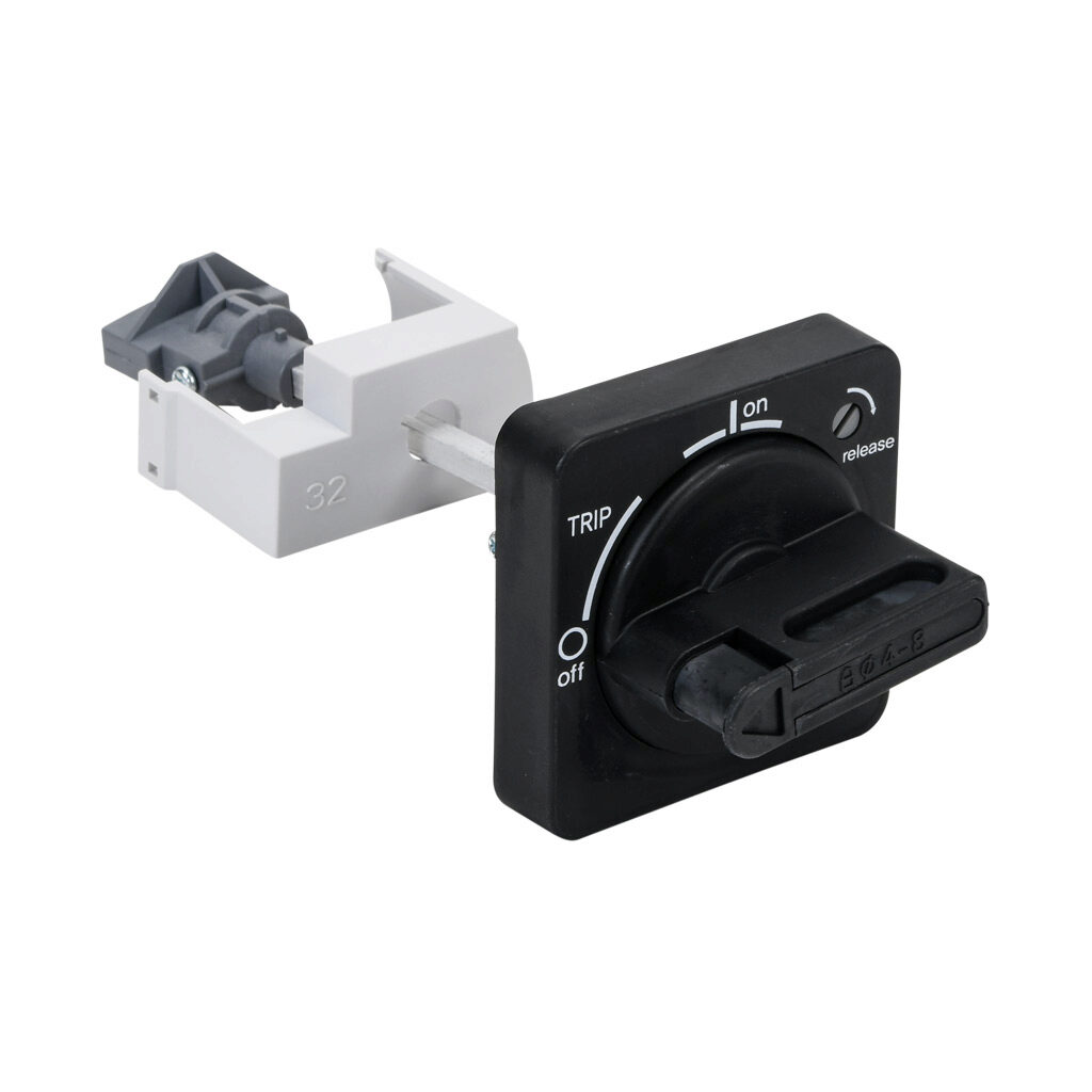 HPX1-EHRN3R-GY1 - IronHorse rotary handle, selector, black, external front mount, 2-position, lockable in ON-OFF, defeatable, NEMA 3R, IP65. For use with HMMP-32H manual motor manual motor protectors. 115mm shaft, operator and mounting screws incl...