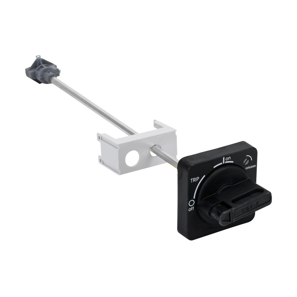 HPX2-EHRN3R-GY3 - IronHorse rotary handle, selector, black, external front mount, 2-position, lockable in ON-OFF, defeatable, NEMA 3R, IP65. For use with HMMP-63H manual motor protectors. 315mm shaft, operator and mounting screws included.
