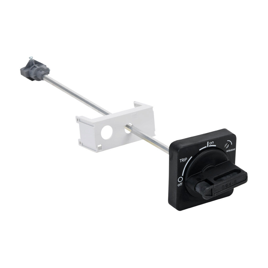 HPX3-EHRN3R-GY3 - IronHorse rotary handle, selector, black, external front mount, 2-position, lockable in ON-OFF, defeatable, NEMA 3R, IP65. For use with HMMP-100H manual motor protectors. 315mm shaft, operator and mounting screws included.