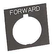 HT8SP15 - Eaton legend plate, plastic, square, black field, black background, white engraved text, legend plate marking "FORWARD". For use with 30mm pilot devices.