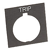 HT8SP84 - Eaton legend plate, plastic, square, black field, black background, white engraved text, legend plate marking "TRIP". For use with 30mm pilot devices.