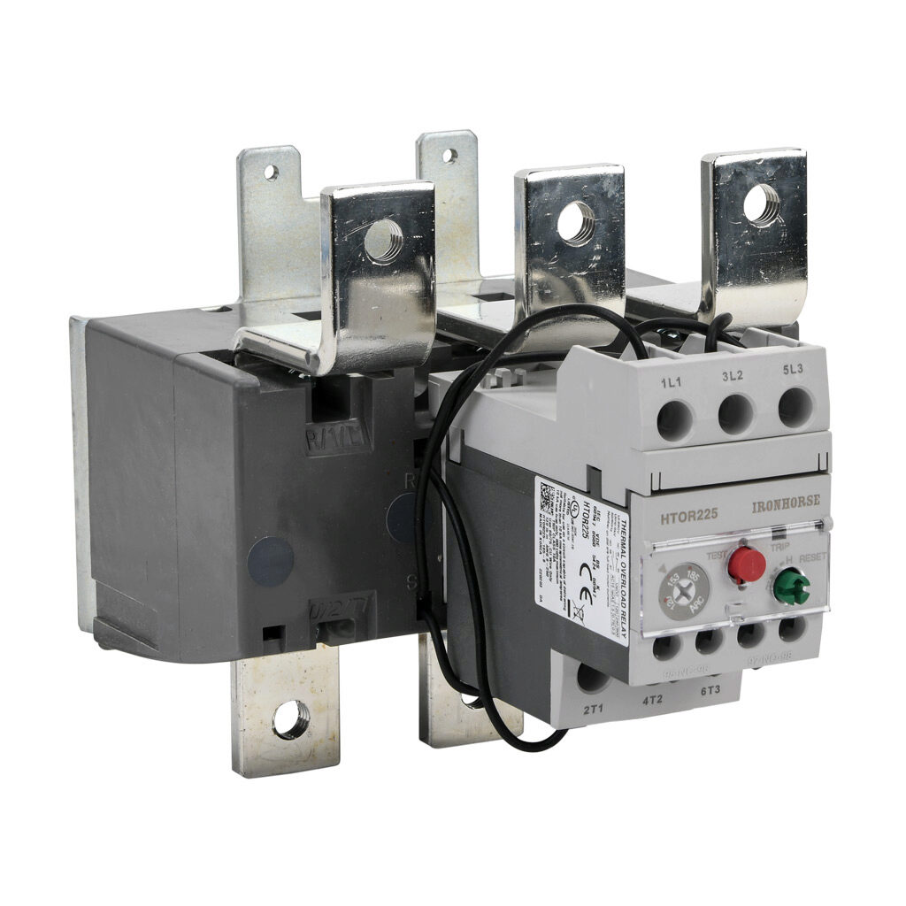 HTOR225-185-B - IronHorse HTOR series thermal overload relay, 120-185A adjustable, bi-metallic, local reset, direct mount power connection(s). For use with HMC-185 and HMC-225 contactors.