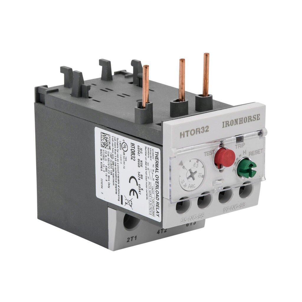 HTOR32-10-S - IronHorse HTOR series thermal overload relay, 7-10A adjustable, bi-metallic, local reset, direct mount power connection(s). For use with HMC-9 to HMC-40 series contactors.