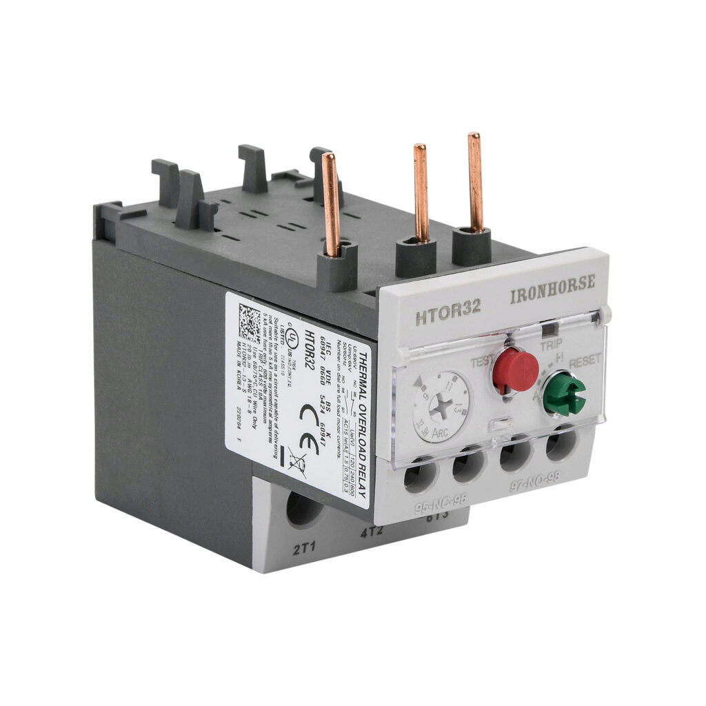HTOR32-13-S - IronHorse HTOR series thermal overload relay, 9-13A adjustable, bi-metallic, local reset, direct mount power connection(s). For use with HMC-9 to HMC-40 series contactors.