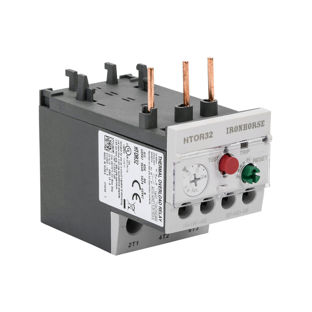 HTOR32-18-S - IronHorse HTOR series thermal overload relay, 12-18A adjustable, bi-metallic, local reset, direct mount power connection(s). For use with HMC-9 to HMC-40 series contactors.