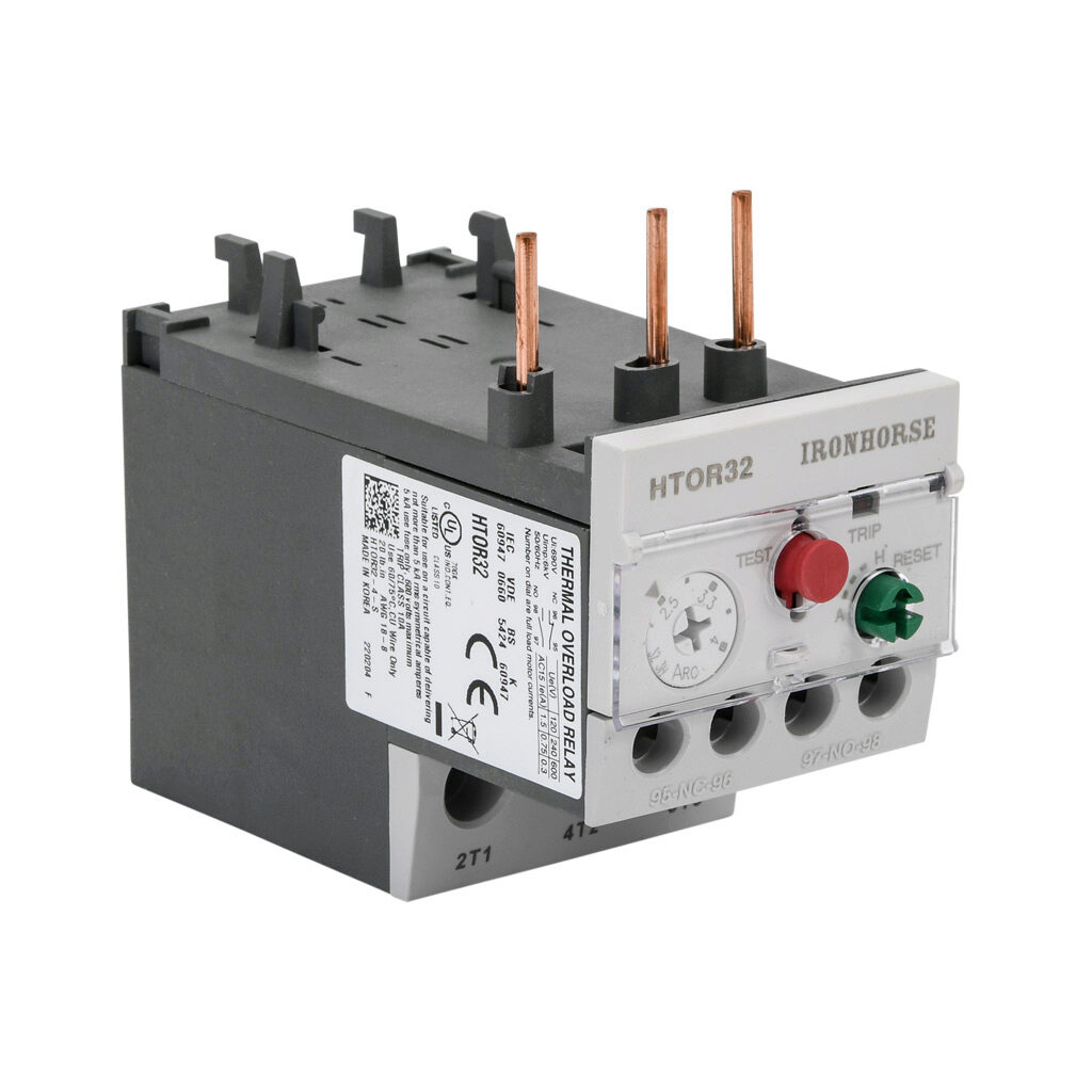 HTOR32-4-S - IronHorse HTOR series thermal overload relay, 2.5-4A adjustable, bi-metallic, local reset, direct mount power connection(s). For use with HMC-9 to HMC-40 series contactors.