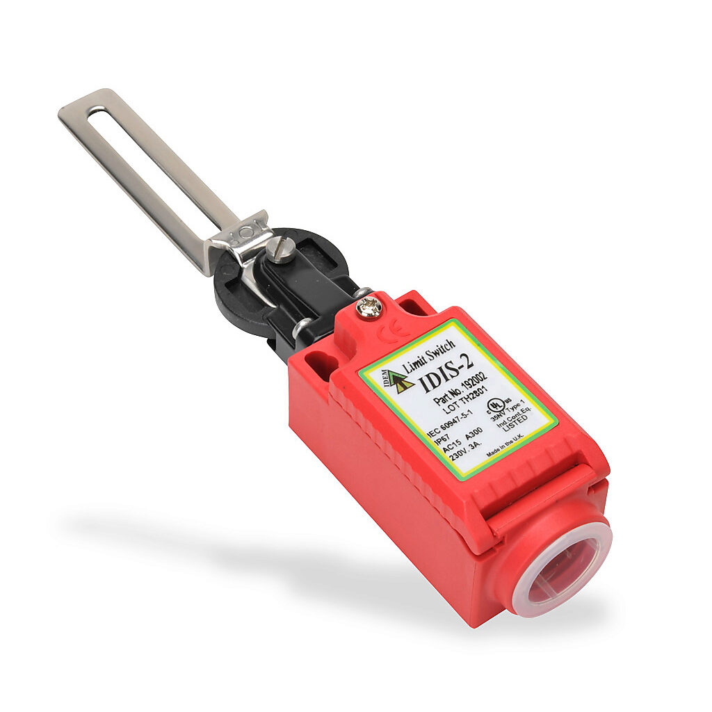 IDIS-192002 - IDEM safety switch, lever hinge interlock, slow action break before make, (2) N.C. safety output(s), plastic body, plastic head, (1) 1/2in NPT cable entry.