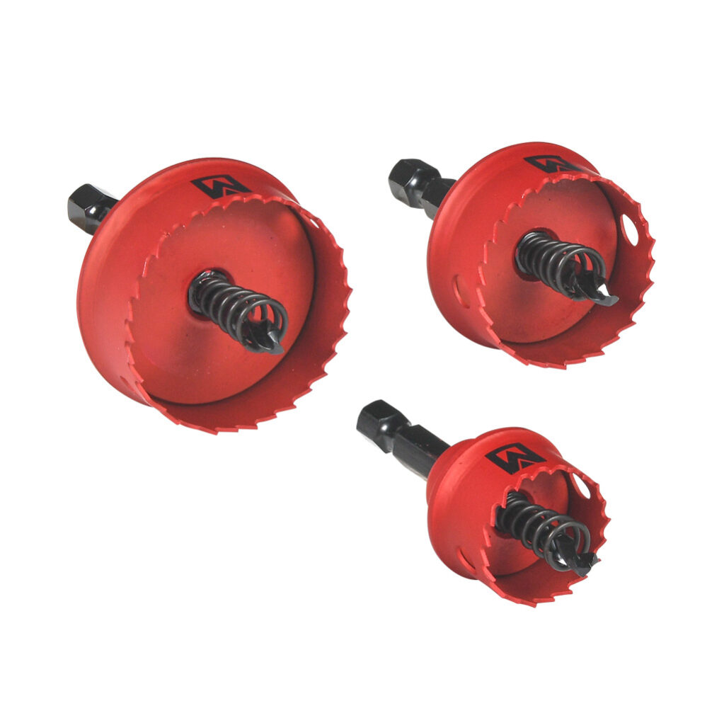 AutomationDirect IHSKITIMP - MK Morse hole saw set, 3 pieces, bi-metal cobalt, imperial, hardened steel backer, straight pitch.