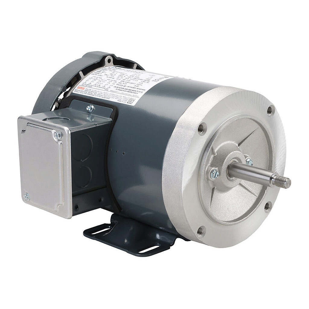 J061 - Marathon standard efficiency AC induction motor, centrifugal jet pump and inverter rated, 1/2hp, 3-phase, 208-230/460 VAC, 3600rpm, TEFC, NEMA 56J frame, rolled steel, C-face/rigid base mount.