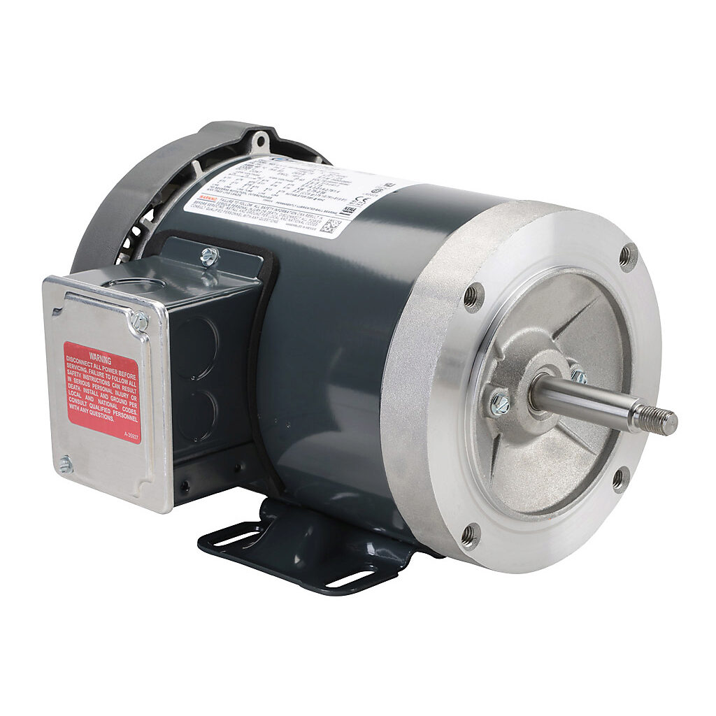 J063A - Marathon premium efficiency AC induction motor, centrifugal jet pump and inverter rated, 1hp, 3-phase, 230/460 VAC, suitable for 208 VAC at 60 Hz, 3600rpm, TEFC, NEMA 56J frame, rolled steel, C-face/rigid base mount.