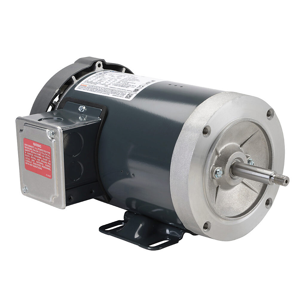J064A - Marathon premium efficiency AC induction motor, centrifugal jet pump and inverter rated, 1-1/2hp, 3-phase, 208-230/460 VAC, 3600rpm, TEFC, NEMA 56J frame, rolled steel, C-face/rigid base mount.