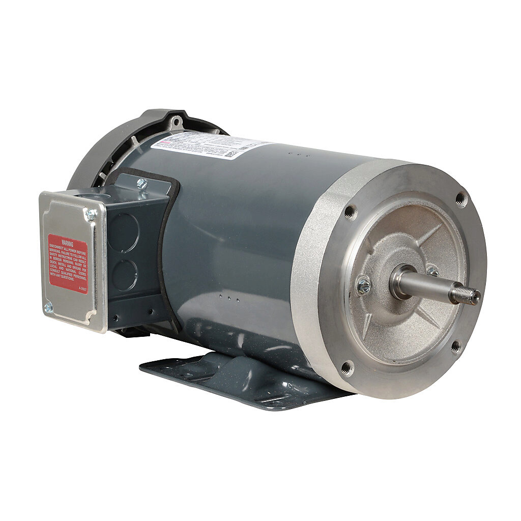 J066A - Marathon premium efficiency AC induction motor, centrifugal jet pump and inverter rated, 3hp, 3-phase, 230/460 VAC, 3600rpm, TEFC, NEMA 56HJ frame, rolled steel, C-face/rigid base mount. Drip cover and mounting hardware included.