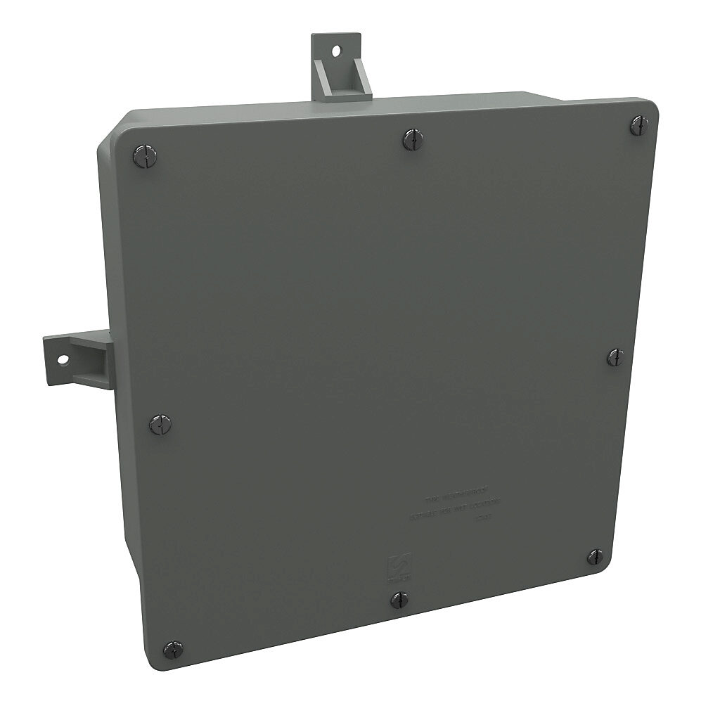 J12124PVC - Stahlin NewSentry series enclosure, NEMA 1/2/3/4/4X/12/13, 12 x 12 x 4in (HxWxD), wall mount, PVC, gray, screw cover.