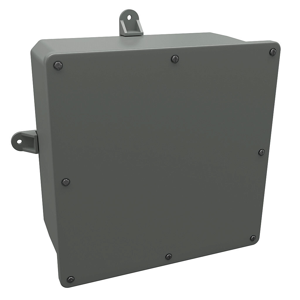 J12126PVC - Stahlin NewSentry series enclosure, NEMA 1/2/3/4/4X/12/13, 12 x 12 x 6in (HxWxD), wall mount, PVC, gray, screw cover.