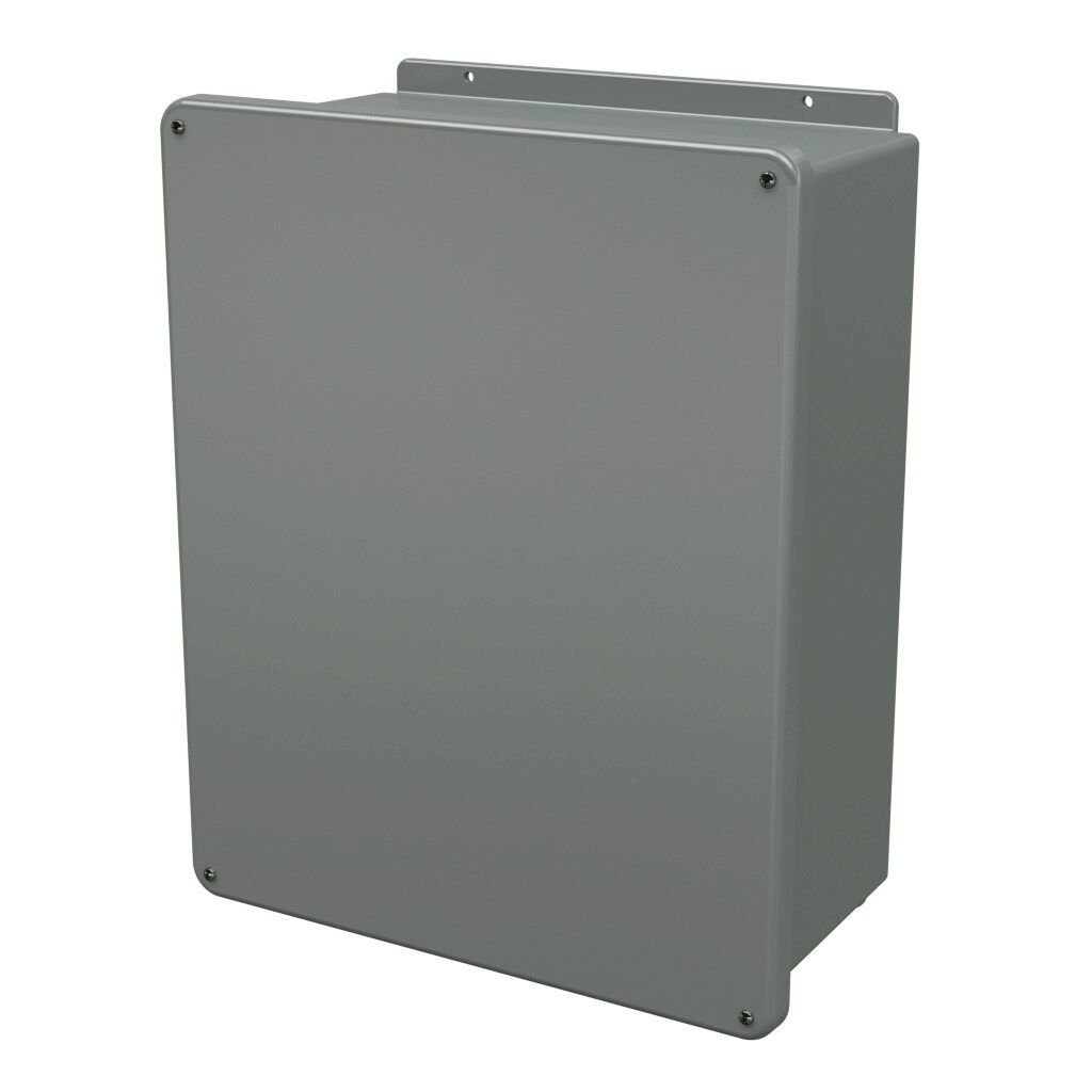 J2016W - Stahlin J series enclosure, NEMA 1/3R/4X/6P/12, 20 x 16 x 8in (HxWxD), wall mount, fiberglass reinforced polyester, gray, screw cover, integral mounting flange.