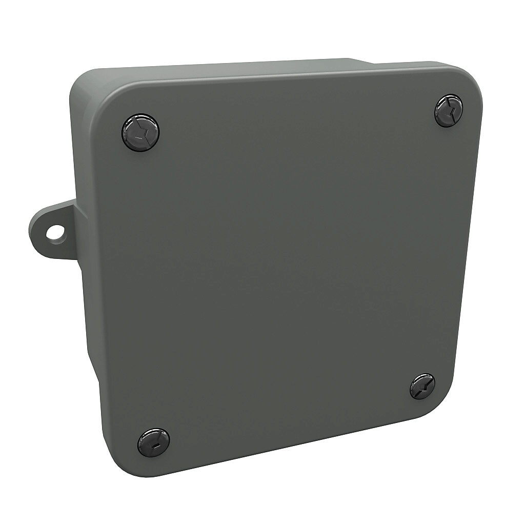 J442PVC - Stahlin NewSentry series enclosure, NEMA 1/2/3/4/4X/12/13, 4 x 4 x 2in (HxWxD), wall mount, PVC, gray, screw cover.