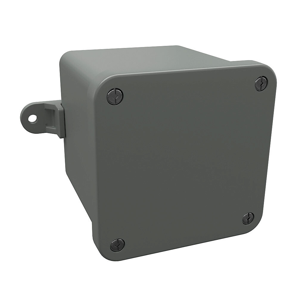 J444PVC - Stahlin NewSentry series enclosure, NEMA 1/2/3/4/4X/12/13, 4 x 4 x 4in (HxWxD), wall mount, PVC, gray, screw cover.