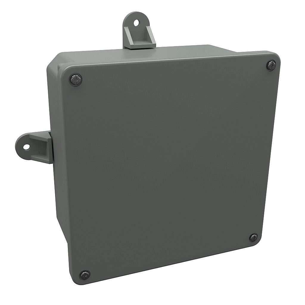 J884PVC - Stahlin NewSentry series enclosure, NEMA 1/2/3/4/4X/12/13, 8 x 8 x 4in (HxWxD), wall mount, PVC, gray, screw cover.