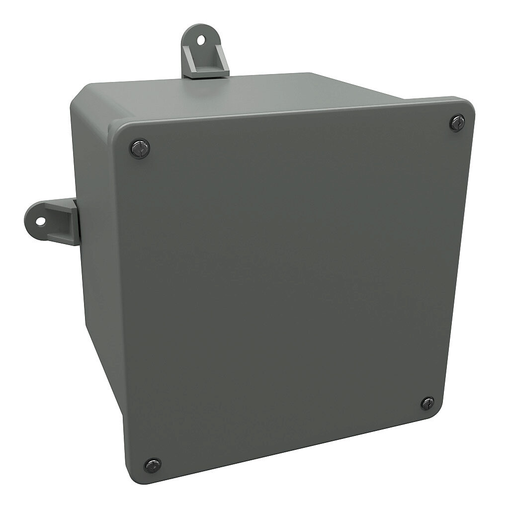 J887PVC - Stahlin NewSentry series enclosure, NEMA 1/2/3/4/4X/12/13, 8 x 8 x 7in (HxWxD), wall mount, PVC, gray, screw cover.