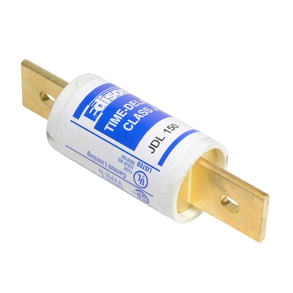 JDL150 - Edison fuse, JDL series, Class J, current-limiting, time-delay, 150A, 600 VAC, knife blade, feeder/branch protection applications.