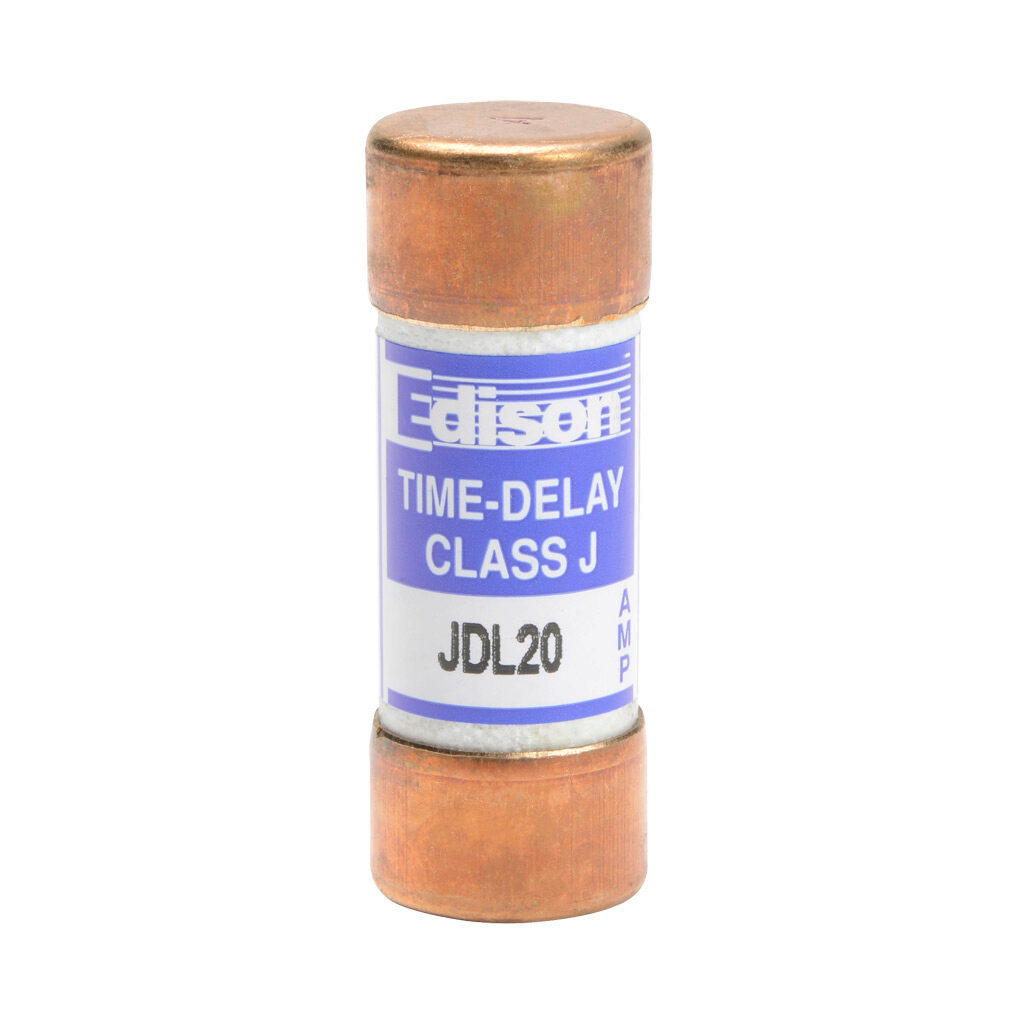 JDL20 - Edison fuse, JDL series, Class J, current-limiting, time-delay, 20A, 600 VAC, ferrule. Package of 10. Feeder/branch protection applications.