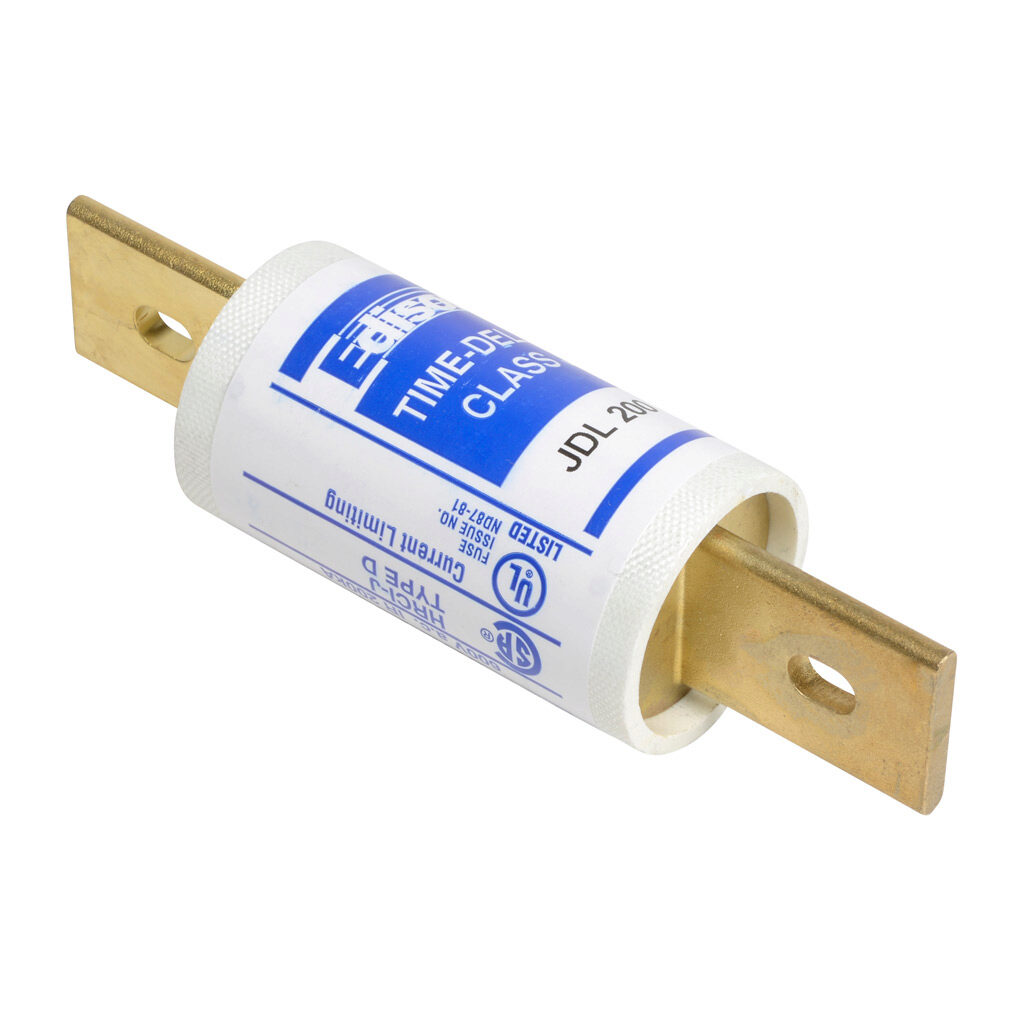 JDL200 - Edison fuse, JDL series, Class J, current-limiting, time-delay, 200A, 600 VAC, knife blade, feeder/branch protection applications.