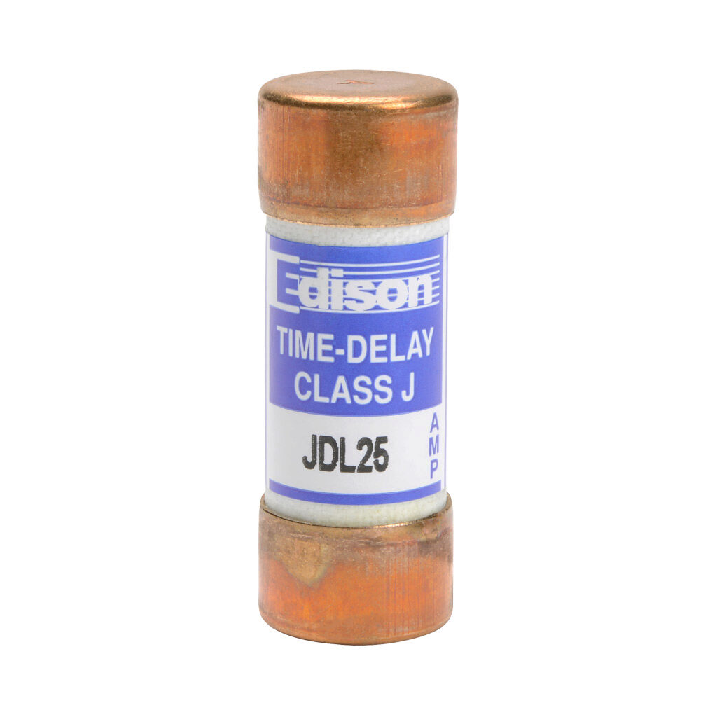 JDL25 - Edison fuse, JDL series, Class J, current-limiting, time-delay, 25A, 600 VAC, ferrule. Package of 10. Feeder/branch protection applications.