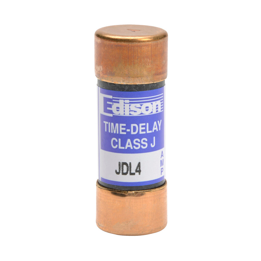 JDL4 - Edison fuse, JDL series, Class J, current-limiting, time-delay, 4A, 600 VAC, ferrule. Package of 10. Feeder/branch protection applications.