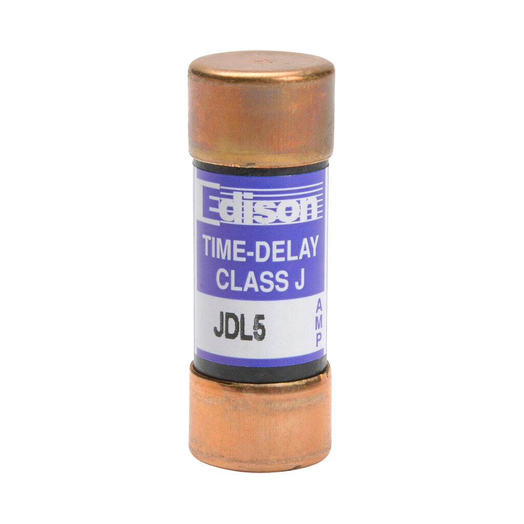 JDL5 - Edison fuse, JDL series, Class J, current-limiting, time-delay, 5A, 600 VAC, ferrule. Package of 10. Feeder/branch protection applications.