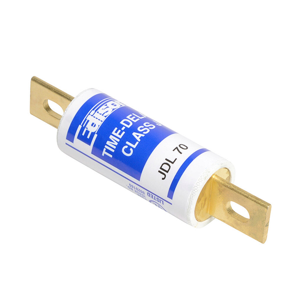 JDL70 - Edison fuse, JDL series, Class J, current-limiting, time-delay, 70A, 600 VAC, knife blade. Package of 5. Feeder/branch protection applications.