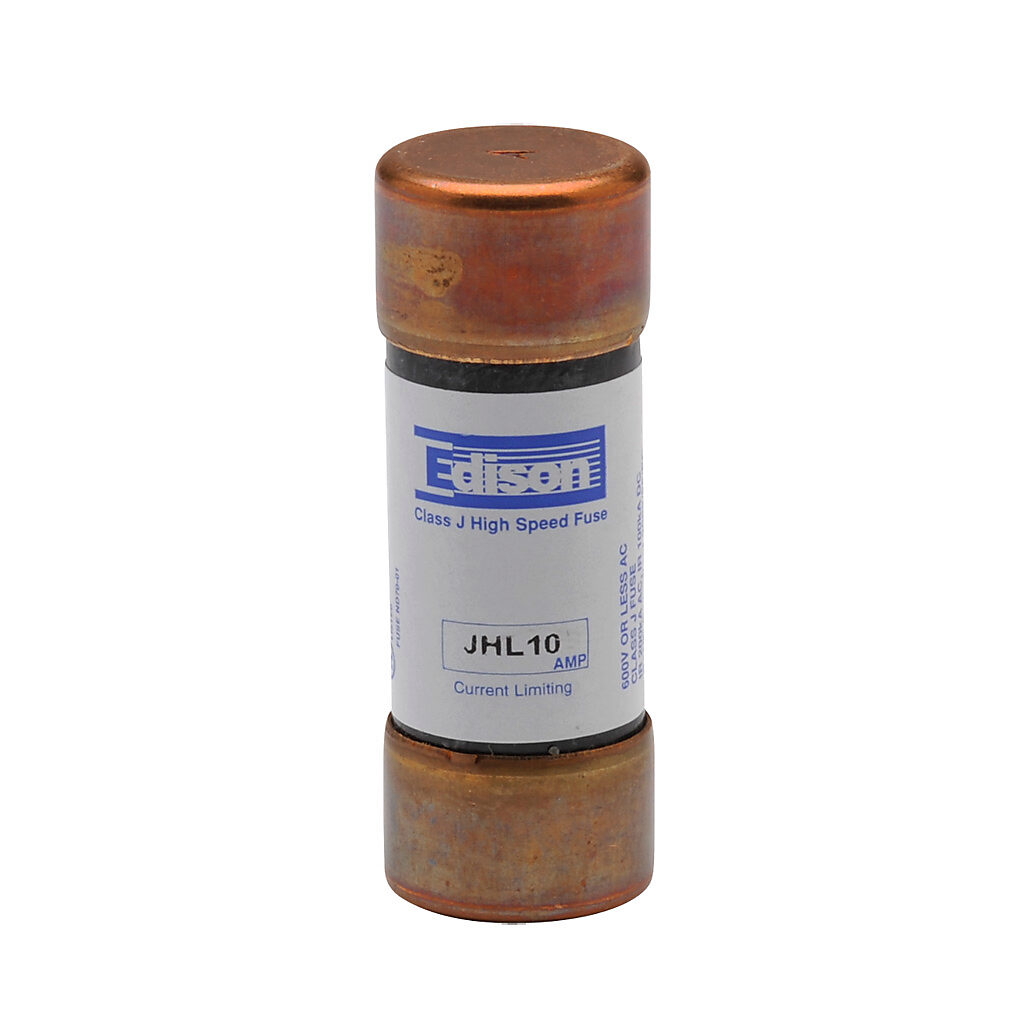 JHL10-1 - Edison drive fuse, JHL series, Class J, current-limiting, high speed, 10A, 600 VAC, ferrule, feeder/branch, semiconductor protection applications.