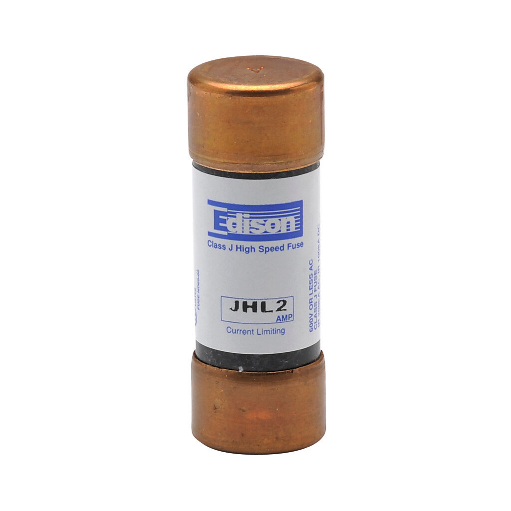 JHL2 - Edison drive fuse, JHL series, Class J, current-limiting, high speed, 2A, 600 VAC, ferrule. Package of 10. Feeder/branch, semiconductor protection applications.