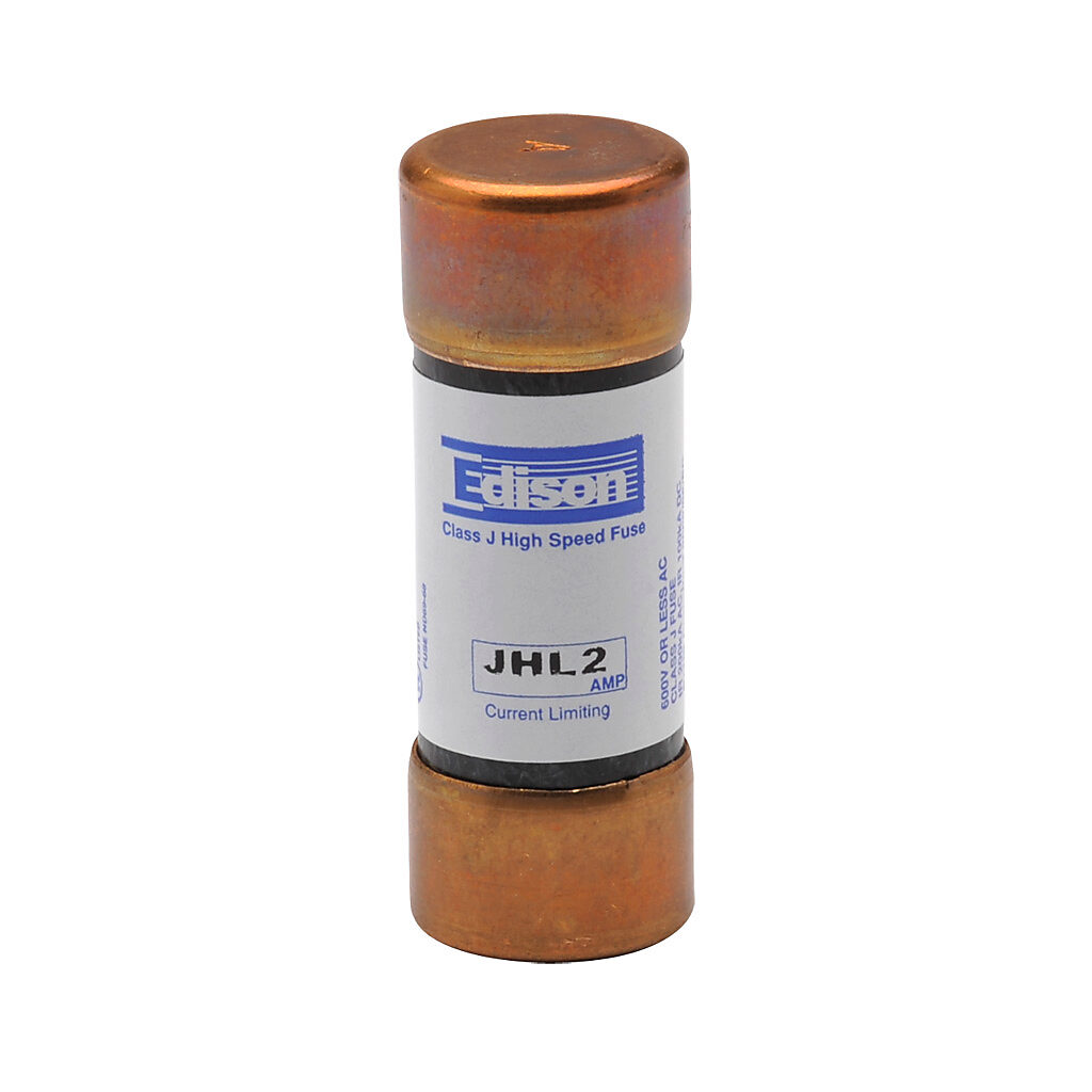 JHL2-1 - Edison drive fuse, JHL series, Class J, current-limiting, high speed, 2A, 600 VAC, ferrule, feeder/branch, semiconductor protection applications.